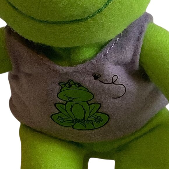 Build-A-Bear Happy Go Lucky Frog Plush Toy 3.5” Green McDonalds 2009 Shirt - Picture 3 of 7